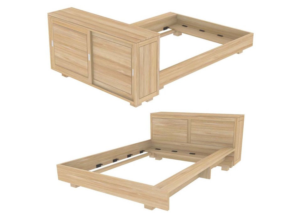 Bett mit Sideboard · MOEBEL KOLONIE