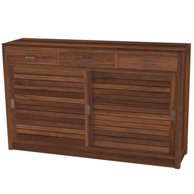 Sideboard SBD-721 aus Teak massiv im Farbton 000 / Roh