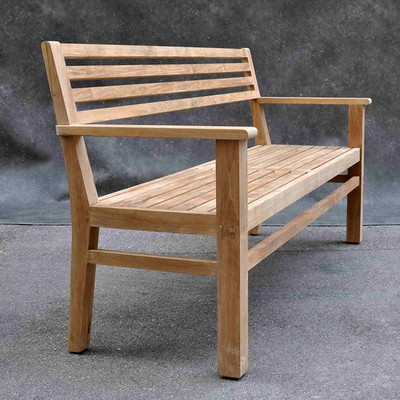 Lounge Chair mit Fu�hocker, Teakholz massiv