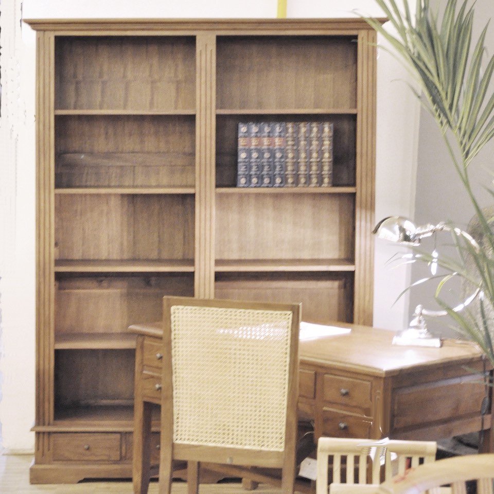 Bücherregal Teak MOEBEL Double Classic · KOLONIE massiv aus