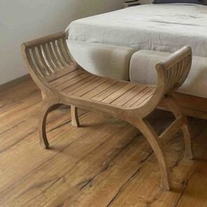 Sitzbank King aus recyceltem Teak massiv, diese Sitzbank ist auch für den Außenbereich geeignet