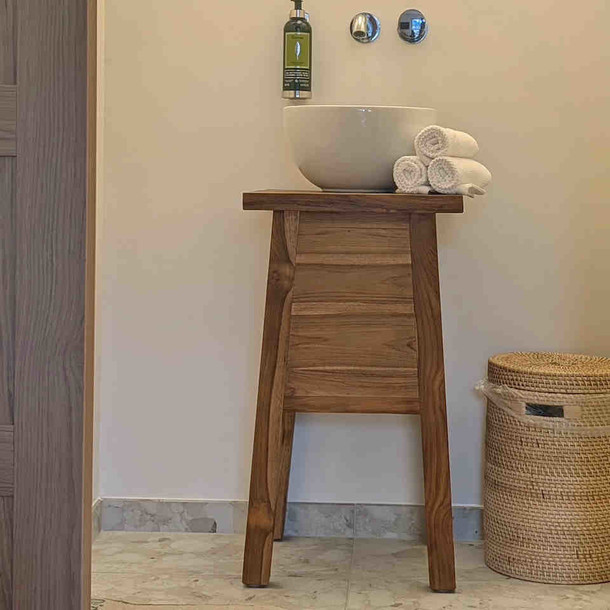 Waschtisch Piazza aus recyceltem Teak Massivholz