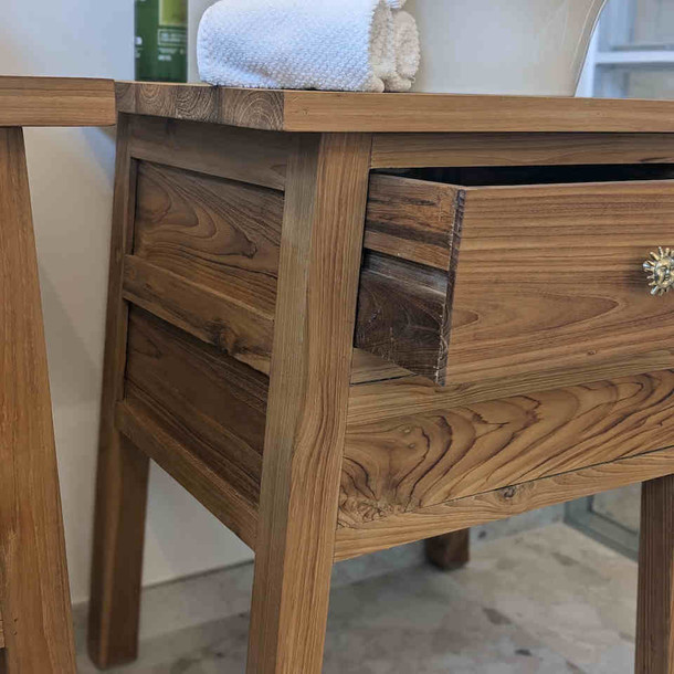 Waschtisch Piazza aus recyceltem Teak Massivholz