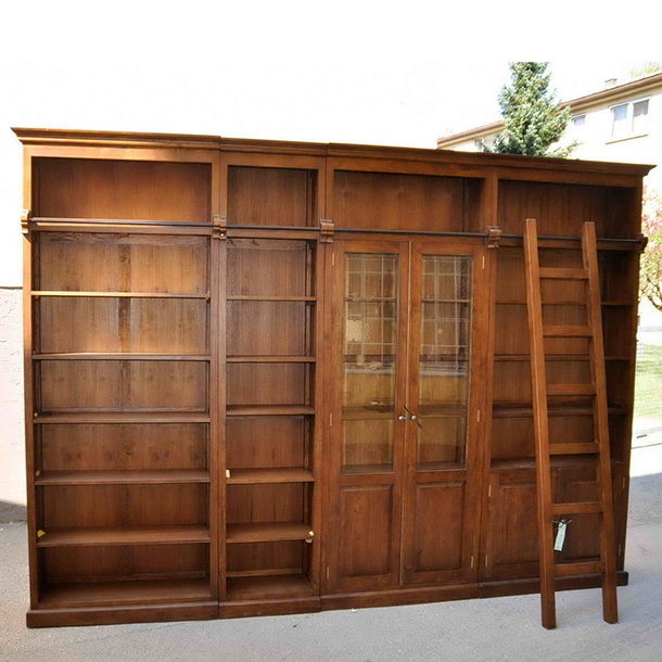 Bibliothek Cambridge aus Teak Massivholz