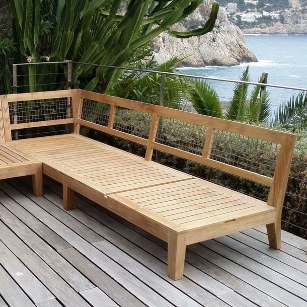 Teakholz Outdoor Sofa Jardin Corner