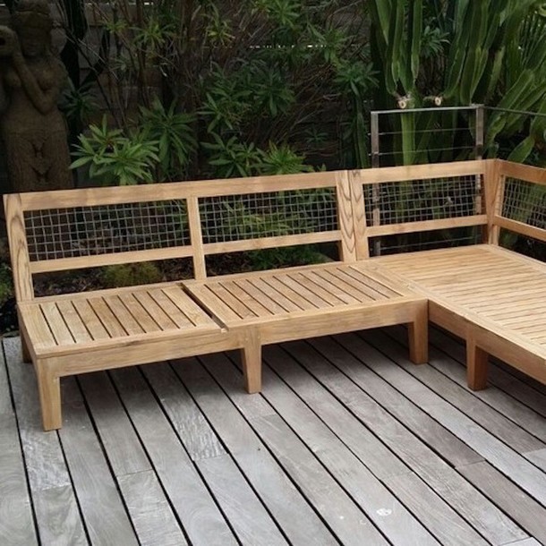 Teakholz Outdoor Sofa Jardin Corner