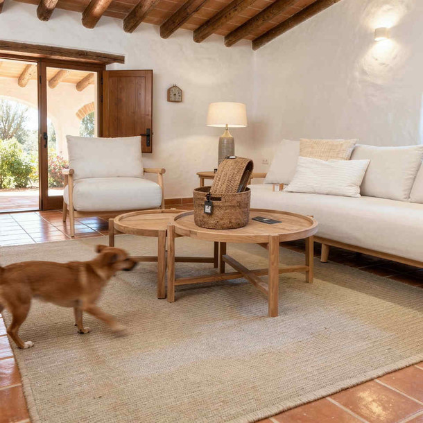 Arezzo Teakholz Beistelltisch von oben