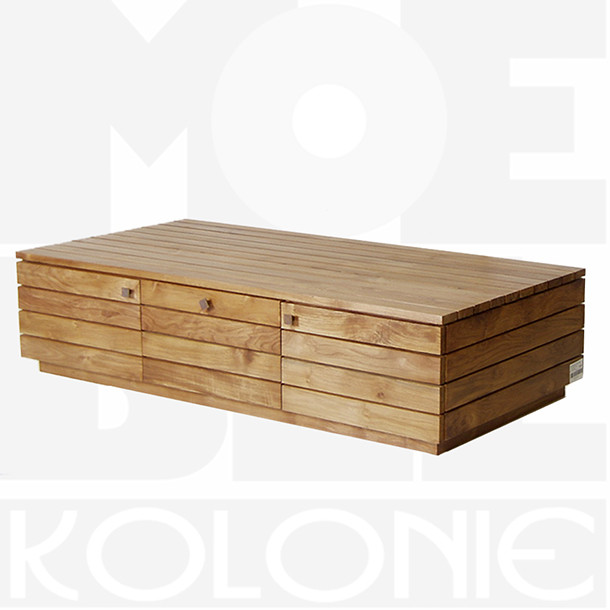 Besonderer Sofatisch Horizontal aus Teak Massivholz, Handarbeit vom Schreiner, im individuellen Wunschmass ohne Aufpreis erhaeltlich, MOEBEL KOLONIE Muenchen, Wohnzimmer Moebel