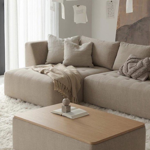 Design Sofa Landschaft Cleo mit Fusshocker, Cleo in hochwertigen Stoffen und vielen tollen Farben moeglich