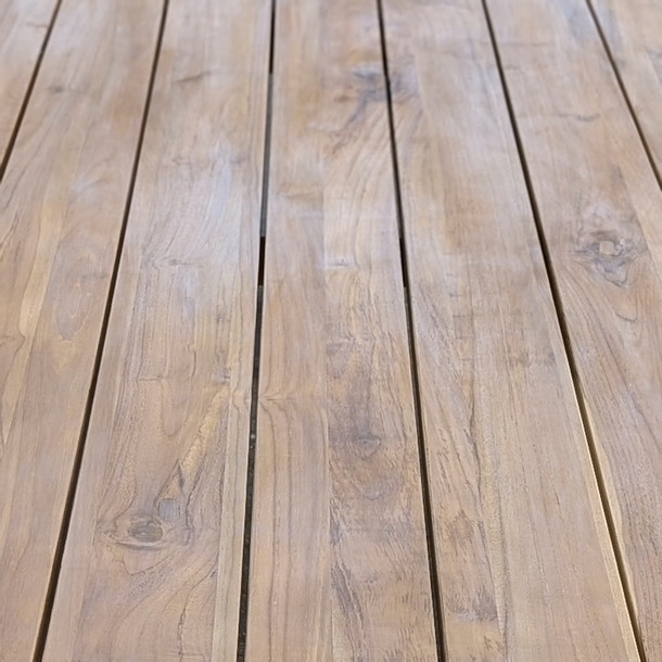 Gartentisch "MALLORCA" aus massivem, nachhaltig angebautem  Teakholz mit Gartenstuhl
