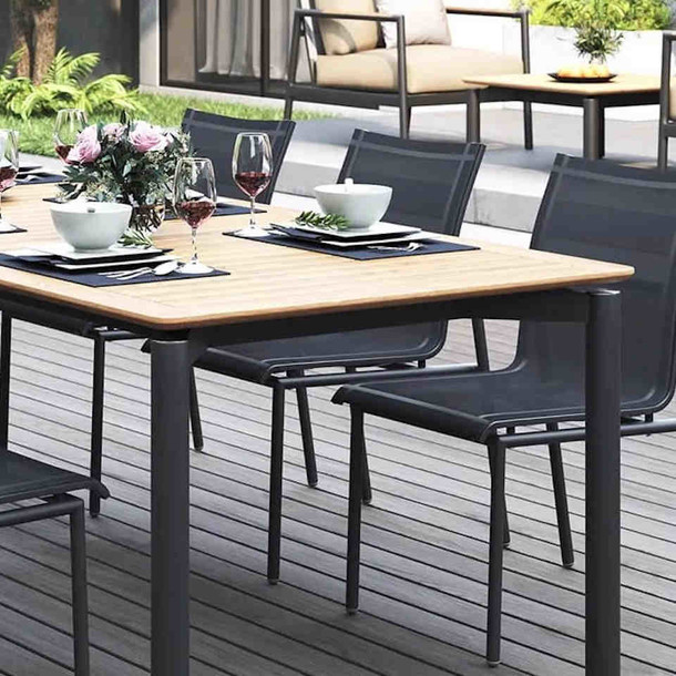 Outdoor Tafel mit Gartentisch Milan, verlaengerbar, Teak Grad A Holz Platte