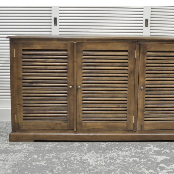 Sideboard Lamelle aus massivem Teakholz vom Schreiner von Hand gefertigt, hier in der MOEBEL KOLONIE Farbe 002 / Antik
