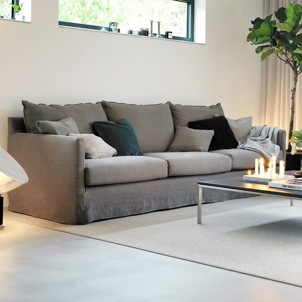 Sofa Sally mit loser Husse in elegantem Farbton Stone