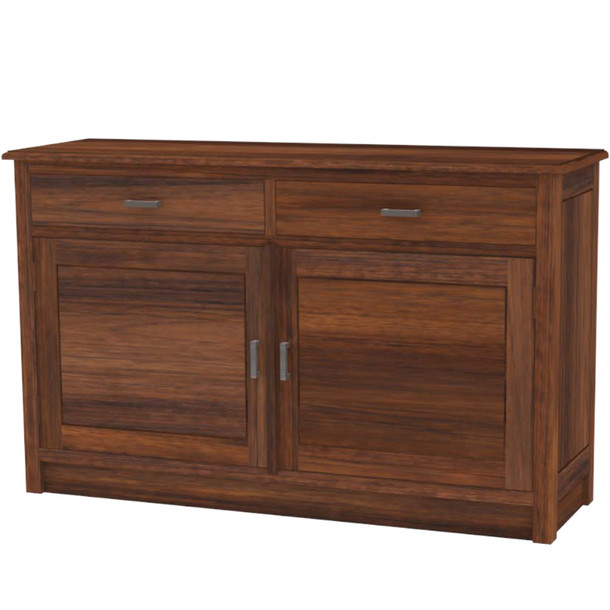 Teak massiv Sideboard mit 2 Schubladen und 2 Schwingtüren