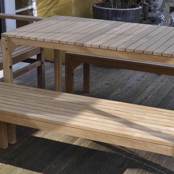 Gartenbank "LINO"  unbehandelt aus Teakholz massiv aus zertifiziertem Plantagenanbau