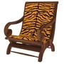 Lounge Chair mit Lederbezug im Tigerprint