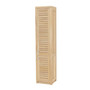 Massivholz Schrank für das Bad oder den Flur aus zertifiziertem Plantagenteakholz mit 1 Schwingtüre und 6 Ablagefächern
