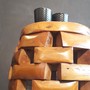 Detailbild Grossansicht Massivholz Couchtisch Convex aus Holz in geometrischer Form, Beistelltisch extravagant, besonders, Einzelstuecke, MOEBEL KOLONIE Muenchen