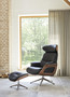 Flexlux Relax Chair in schwarzem Leder in modernem Wohnzimmerambiente