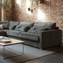Klassisches Design Sofa Malte, passend je nach Stoff in jedes Ambiente, Modulares Design Sofa Malte in der Farbe Anthrazit