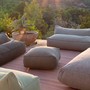 Loveseat Dotty Outdoor Moebel, Loveseats in verschiedenen Farben, Lounge Ensemble mit eckigem Pouf in der Mitte