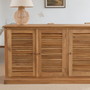 Massives Teakholz Sideboard Lamelle mit viel Stauraum, MOEBEL KOLONIE Wohnen wie im Urlaub, mediterranes Flair mit dem Sideboard Lamelle fuer Ihr Zuhause