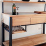 Outdoor Kitchen Kueche Grado aus  Teak massiv mit drei Schubladen, viel Ablageflaeche und sogar einem beweglichen Board fuer Glaeser, handgefertigt vom Schreiner, auch in Wunschmassen ohne Aufpreis moeglich