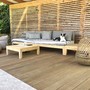 Outdoorsofa Jardin mit Polster und hochgeklapptem Kopfteil aus massivem, zertifiziertem Plantagenteak