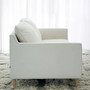 Seitenansicht vom Hussen Sofa Sally mit Holzfüßen