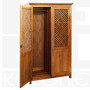 Teak Massivholz Schrank Lettice mit 2 Schwingtueren, die Tuerrfuellungen sind im Lettice Design gehalten, Schrank aus Edelholz Teak massiv in der Farbe Antik aus der MOEBEL KOLONIE Farbauswahl, Schrank nach Mass in bester traditioneller Schreiner Qualitaet gefertigt, Schlafzimmer Moebel nach Mass aus Massivholz, Massivholz Teak Schrank Muenchen