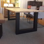 Tischgestell U Big Line aus Stahl in Schwarz lackiert für die Montage an Tischplatten aus Massivholz