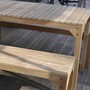 Gartenbänke "LINO" massiv mit Gartentisch "LINO" massiv, aus zertifiziertem Plantagenteak