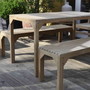 Gartenbänke "LINO" mit Gartentisch "LINO" aus Teakholz massiv